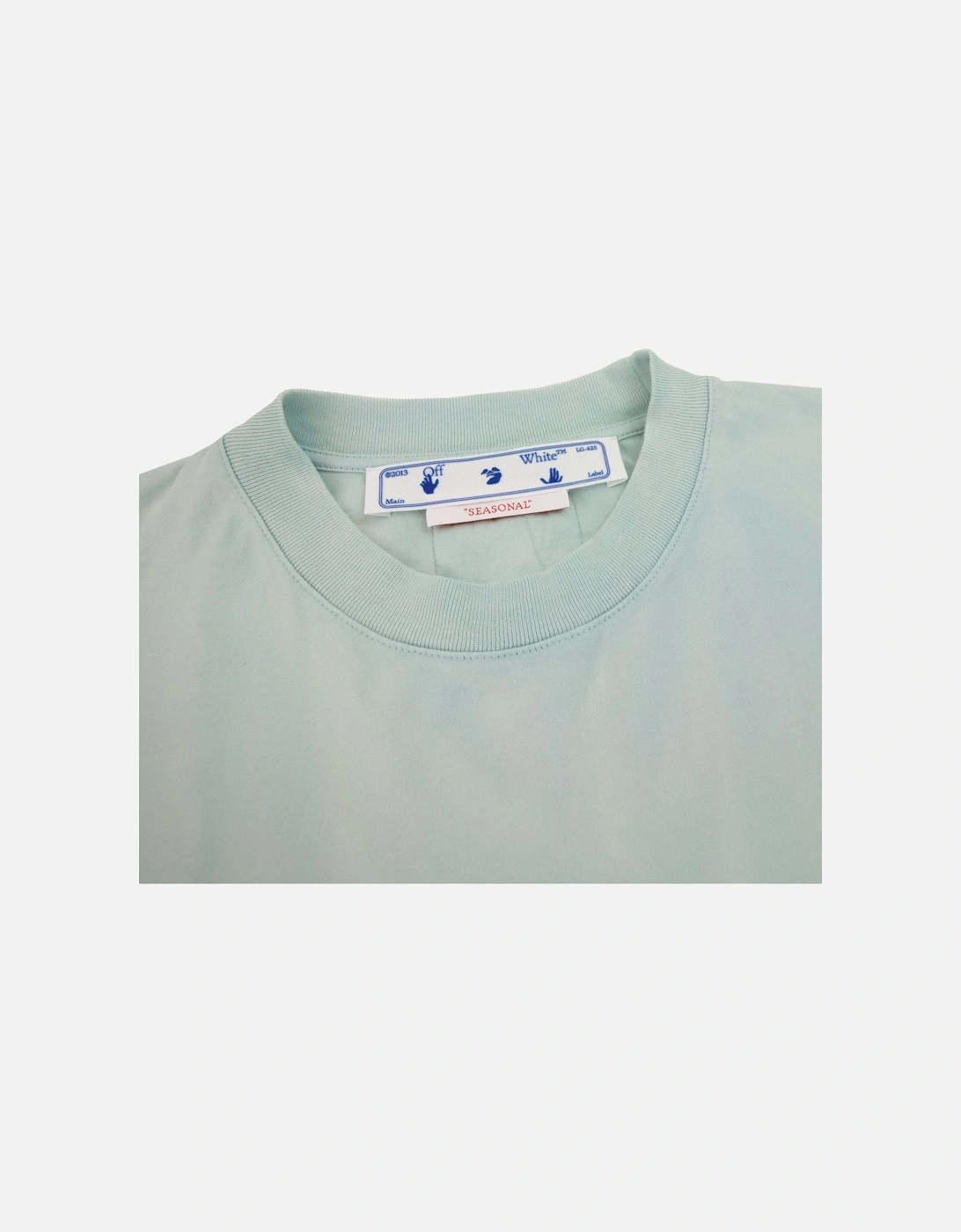 Off White Women Laundry Cropped T Shirt Light Blue