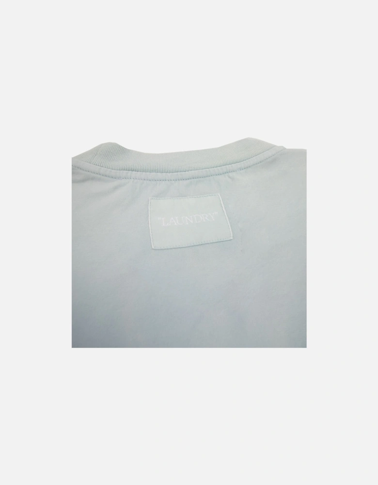 Off White Women Laundry Cropped T Shirt Light Blue