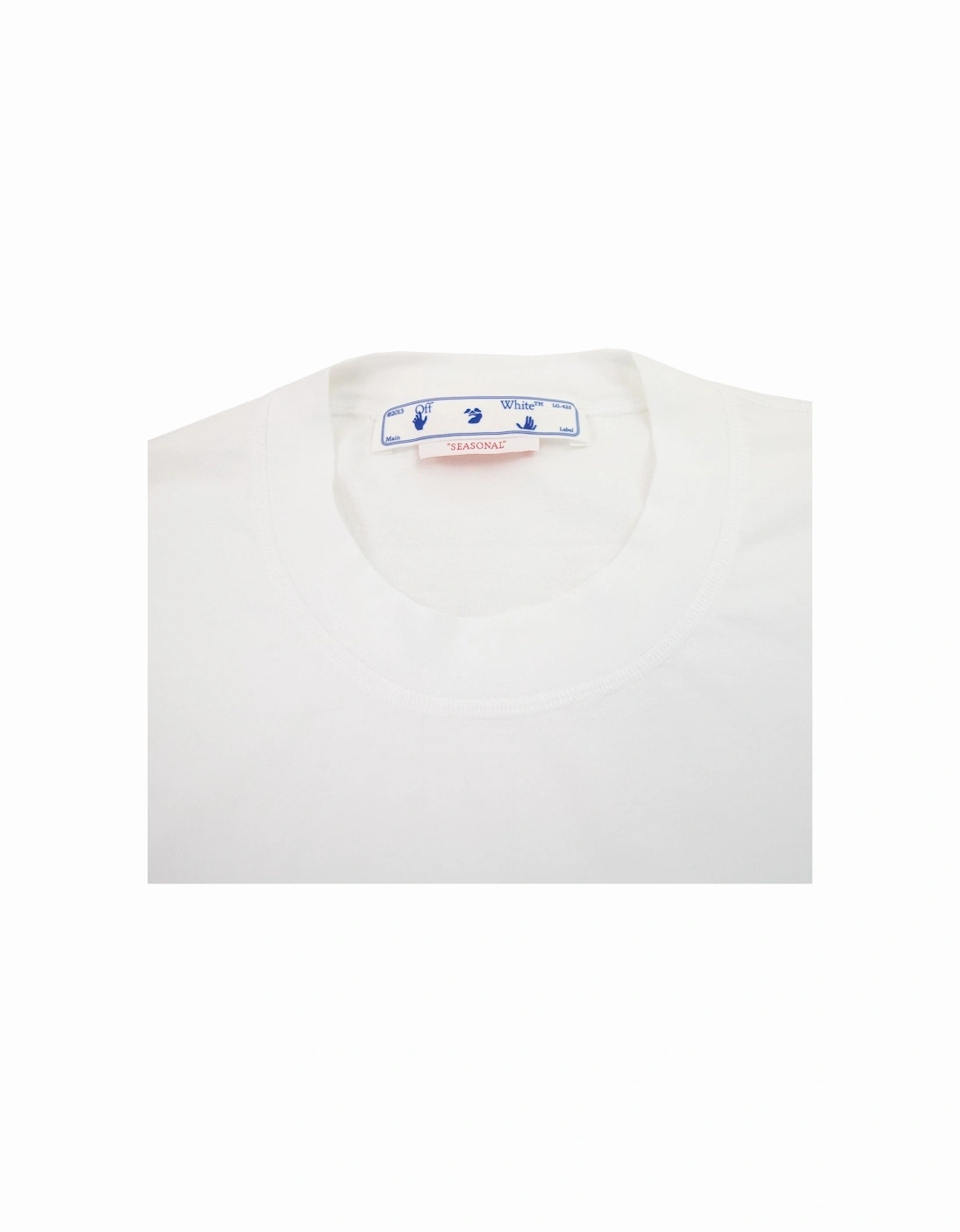 Off White Women Geometric Logo Cropped T Shirt White Multi