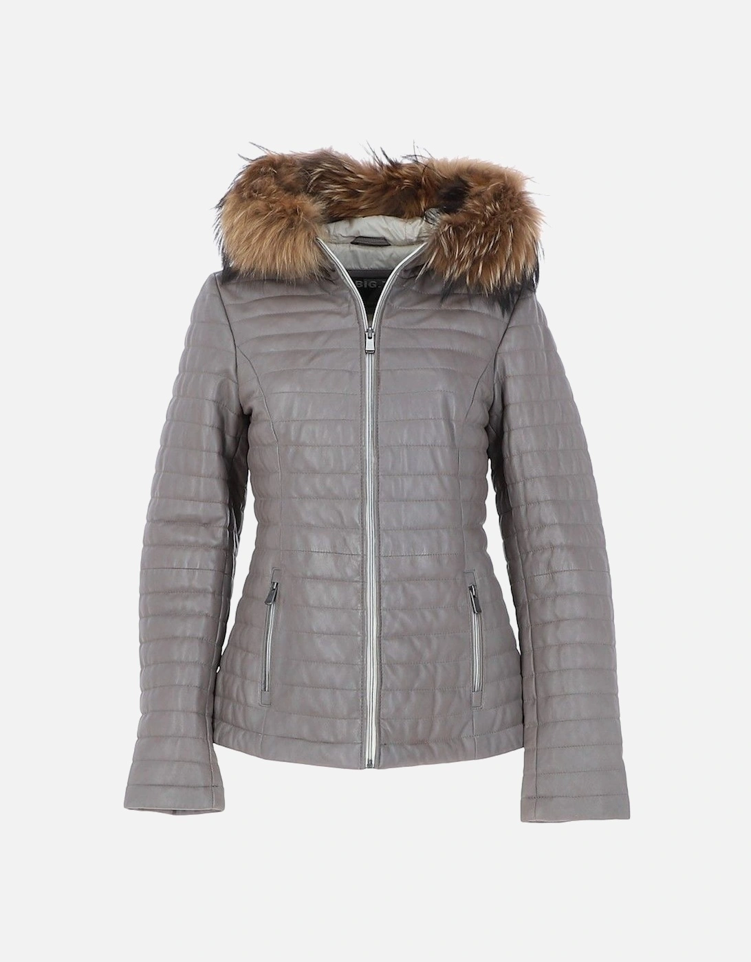 'Venezia' Fur Trim Hooded Real Leather Jacket, 2 of 1