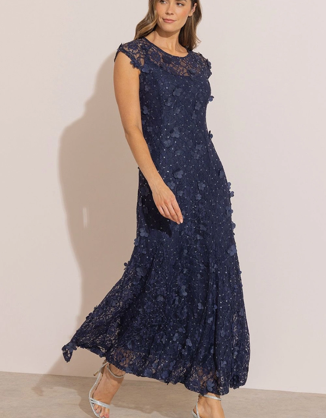 Embellished Floral Lace Maxi Dress, 2 of 1