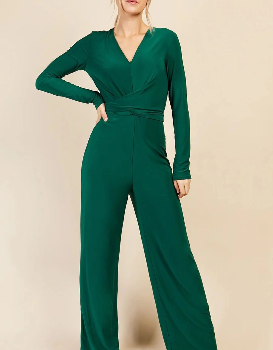 Green  Crossover Detail Jumpsuit, 2 of 1