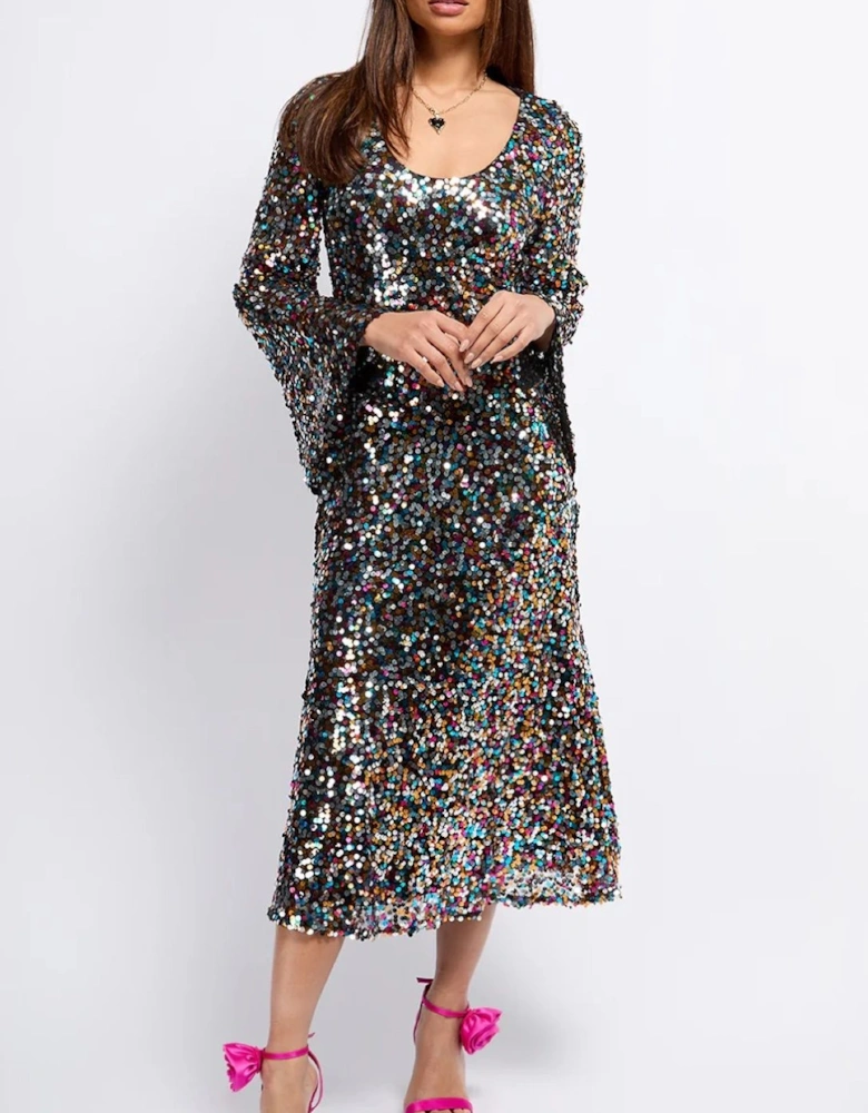 Multi Sequin Midaxi Dress