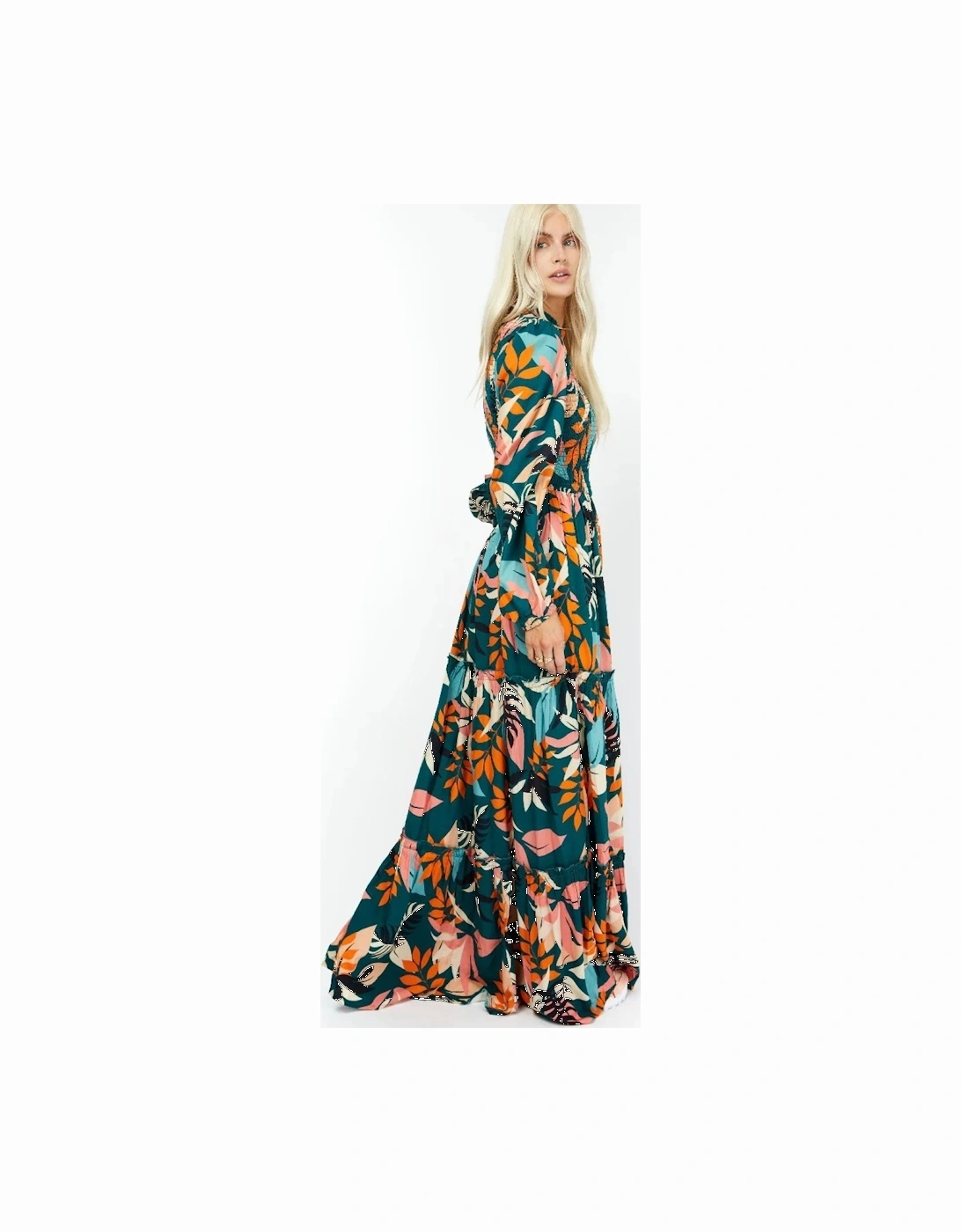 Ryder Leaf Print Shirt Style Maxi Dress, 2 of 1