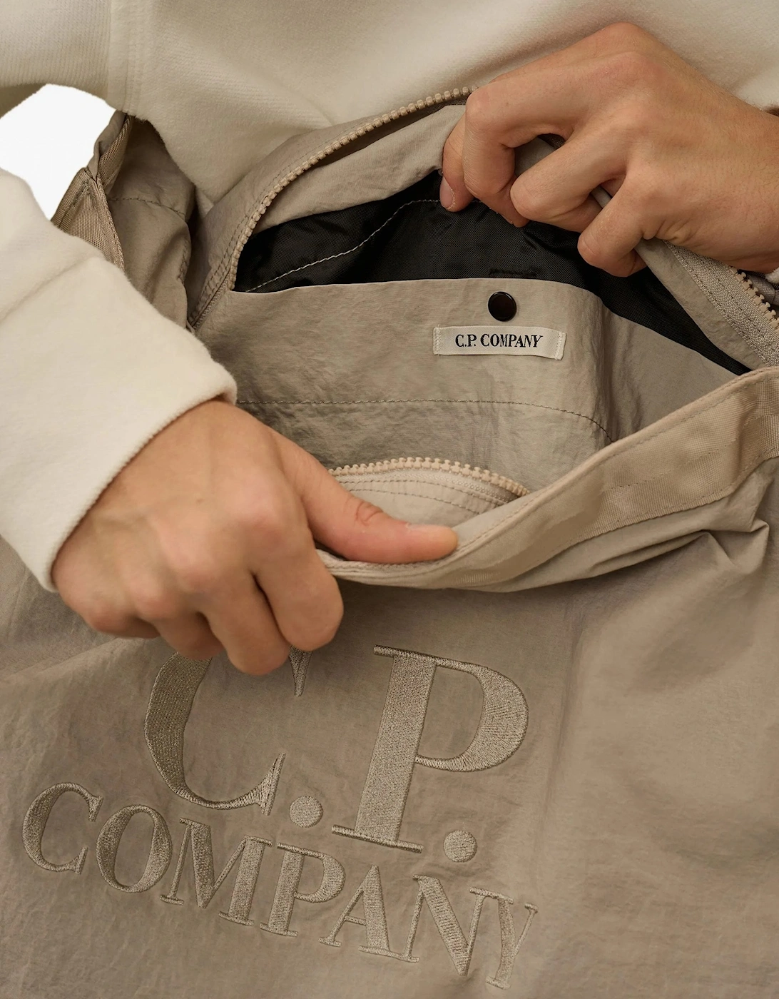 Logo Strap Bag Beige