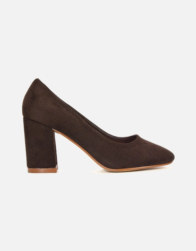 'Esme' Round Toe Mid Block Heel Court Shoe Heels