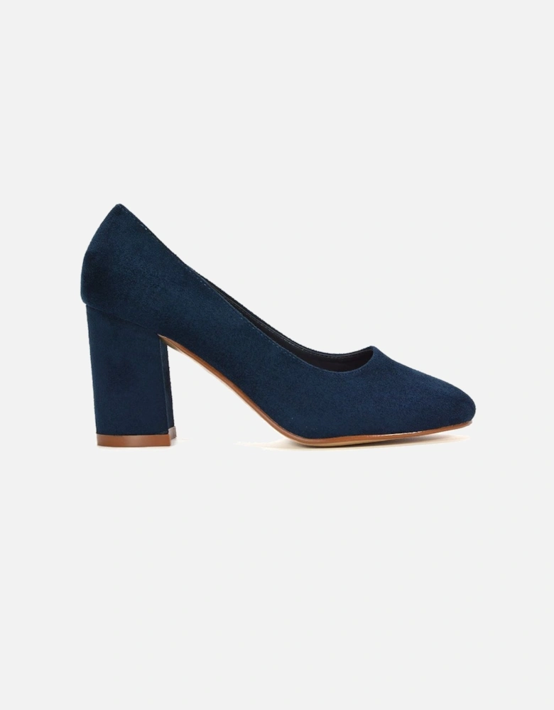 'Esme' Round Toe Mid Block Heel Court Shoe Heels
