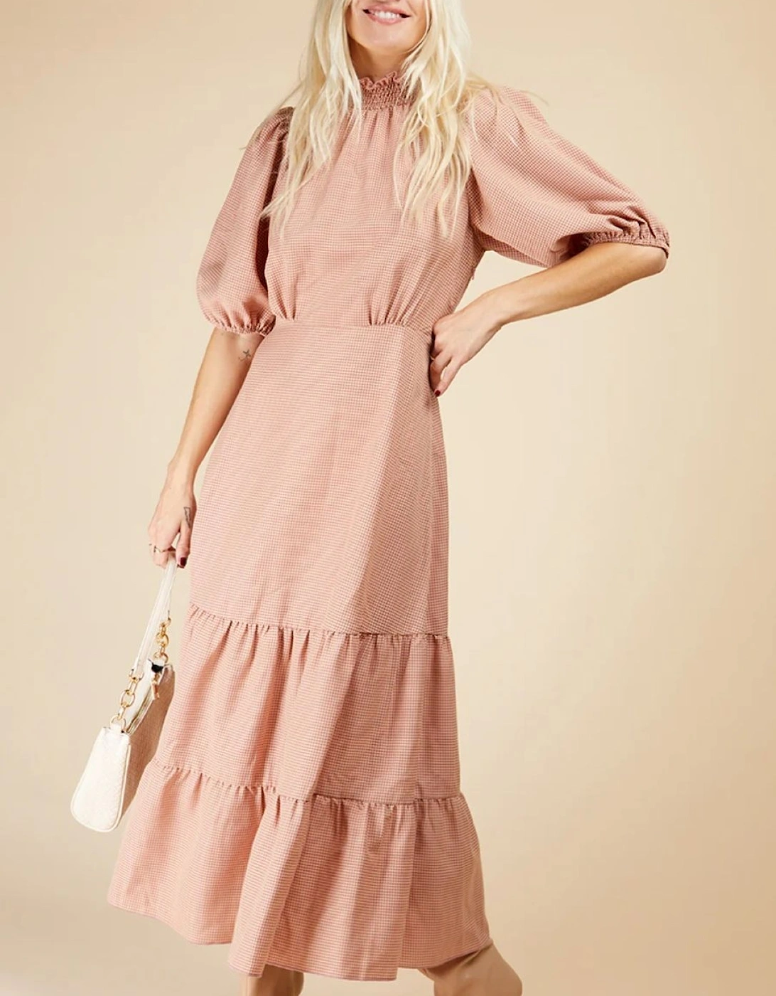 Summer Gingham Tiered Midaxi Dress, 2 of 1