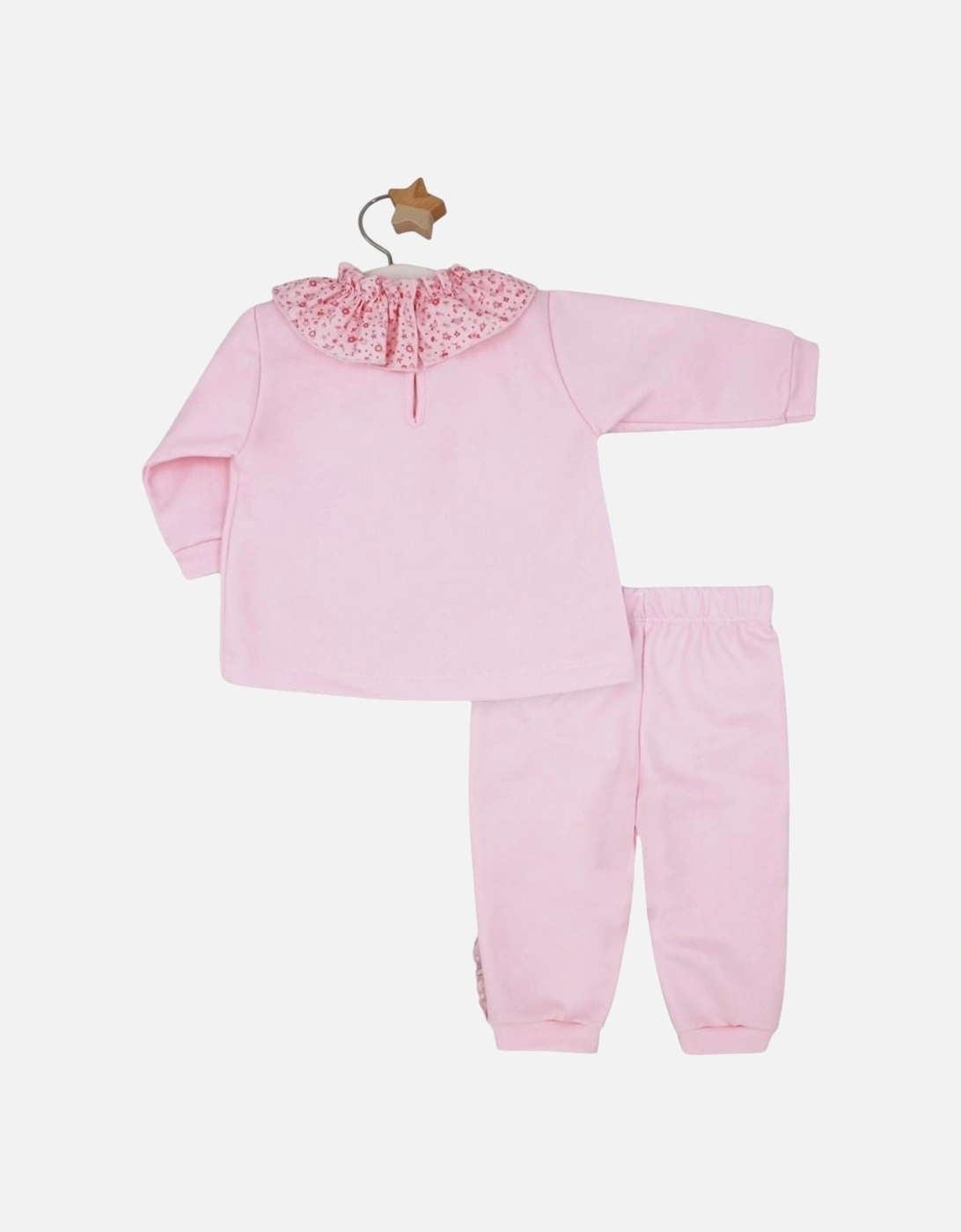 Girls Pale Pink Frill Collared Tracksuit
