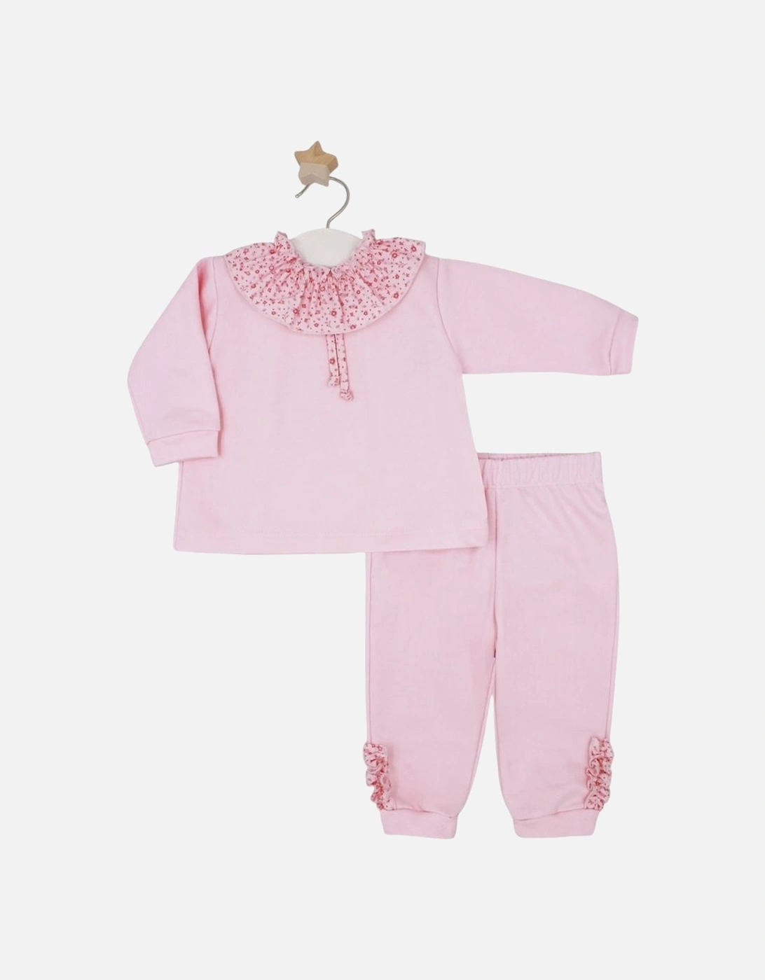 Girls Pale Pink Frill Collared Tracksuit, 3 of 2