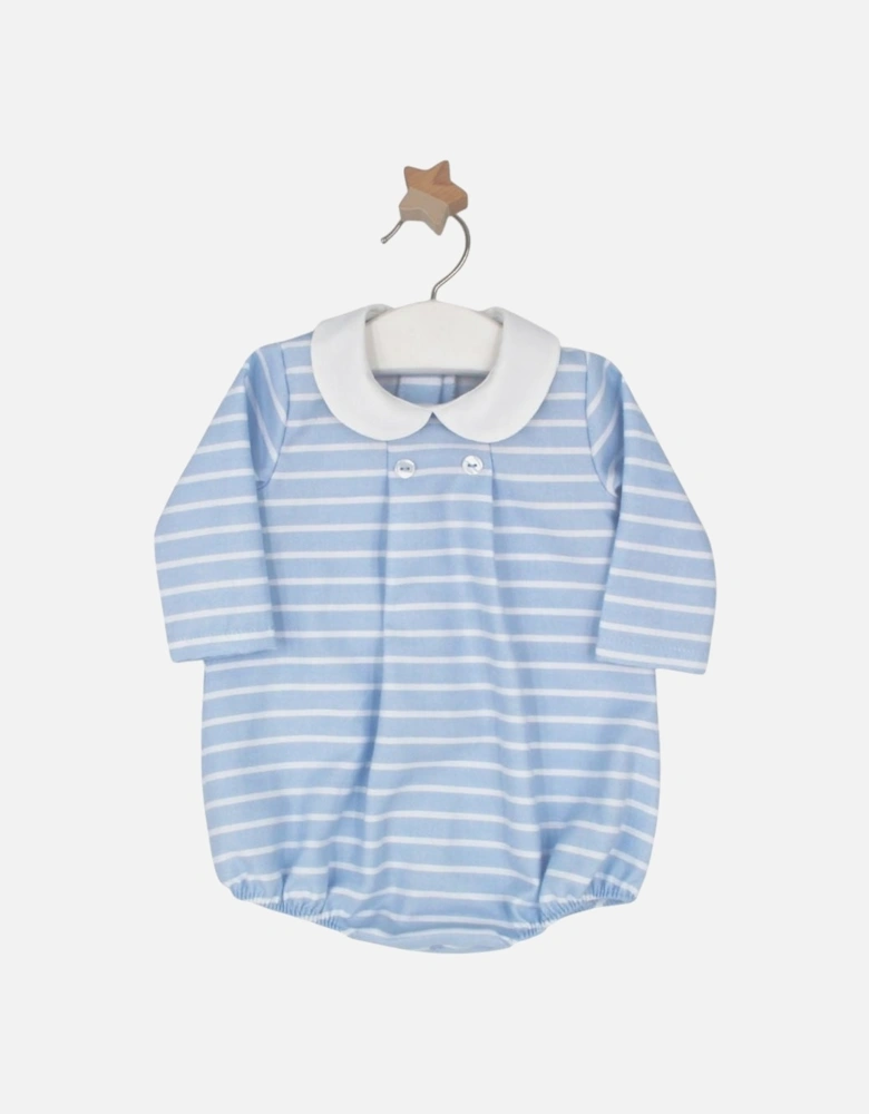 Boys Pale Blue Striped Romper