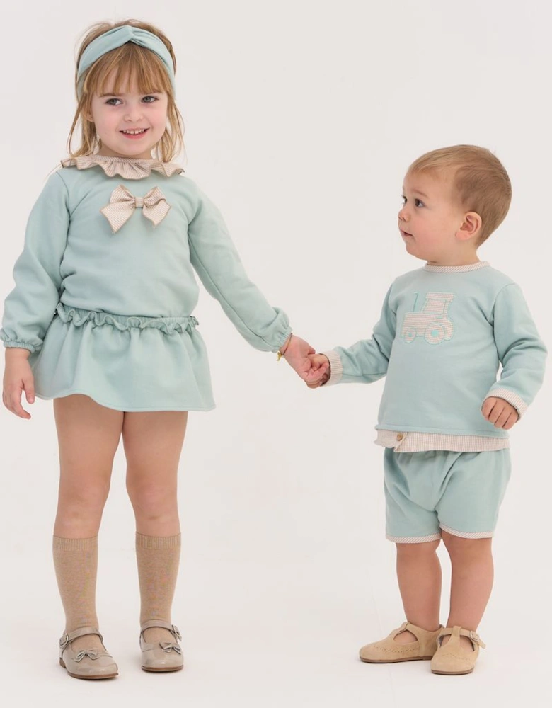 Girls Sage Green Jersey Jam Pant Set