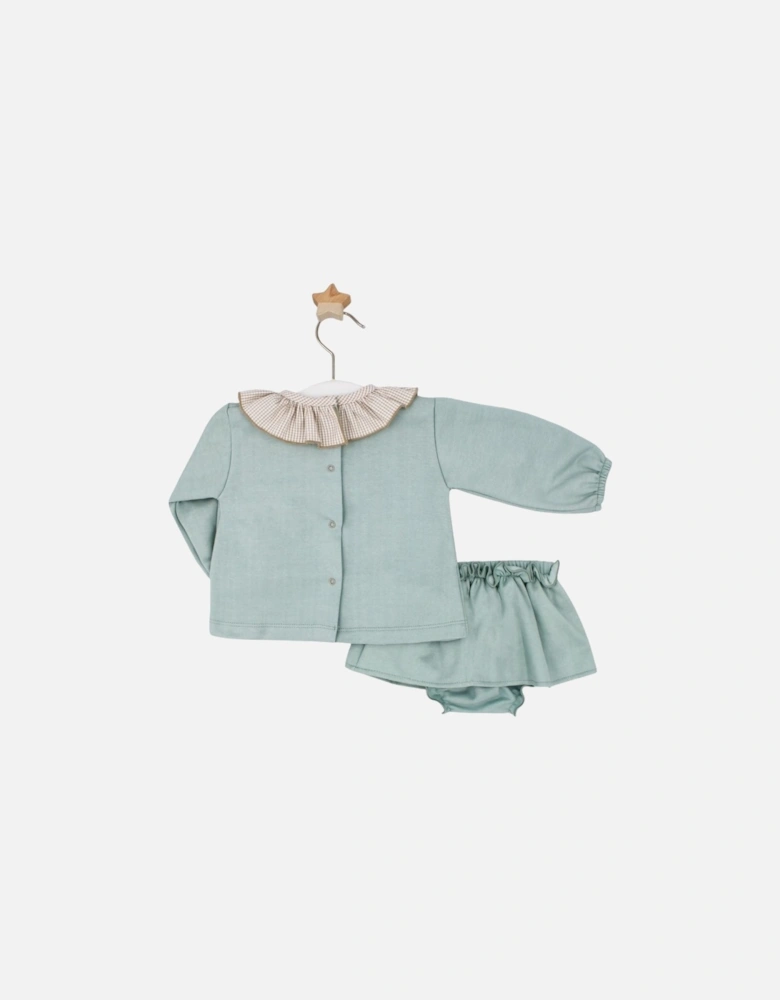 Girls Sage Green Jersey Jam Pant Set
