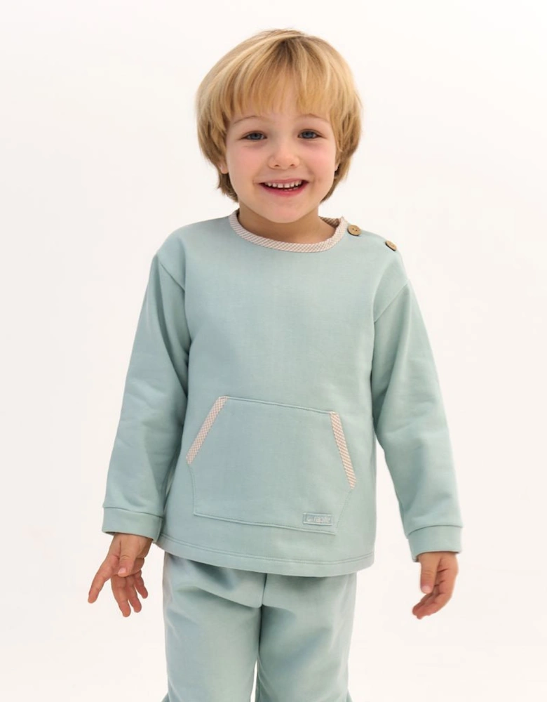 Boys Sage Green Jersey Tracksuit