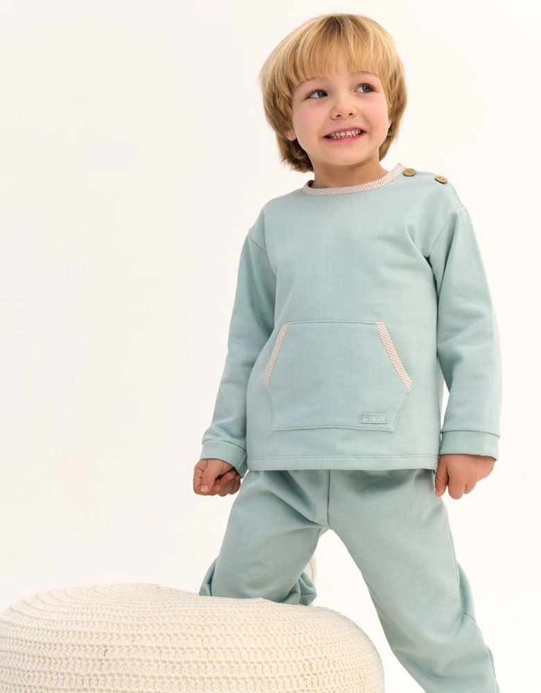 Boys Sage Green Jersey Tracksuit