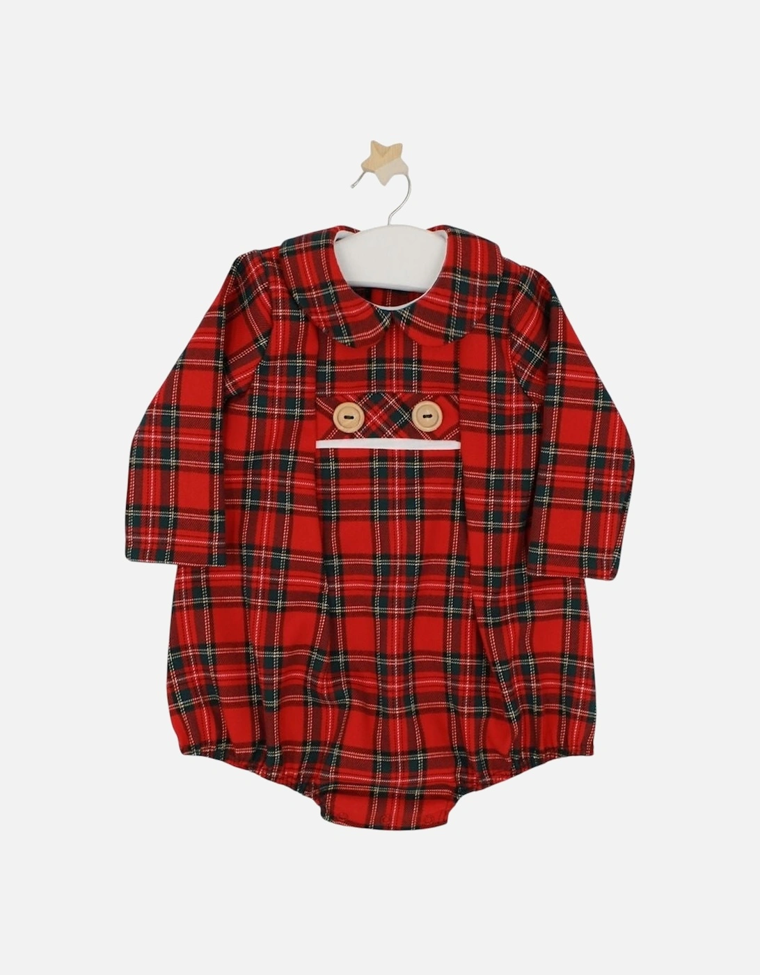 Boys Red Tartan Romper, 3 of 2