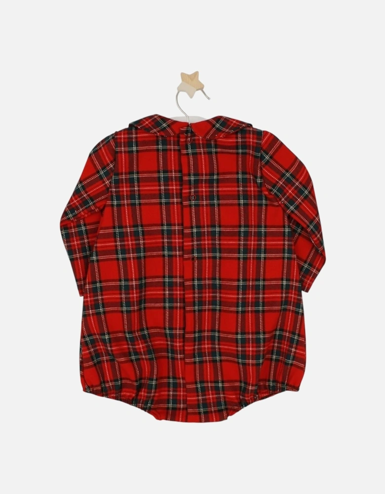 Boys Red Tartan Romper