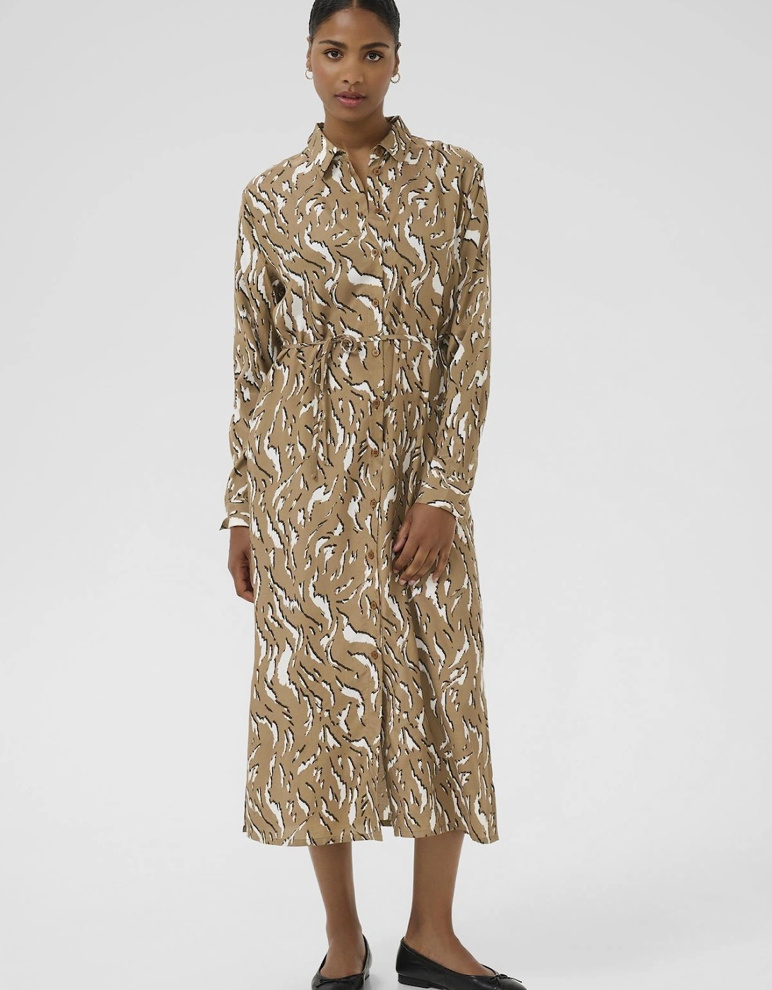 KAmille Long Sleeve Midi Shirt Dress, 2 of 1