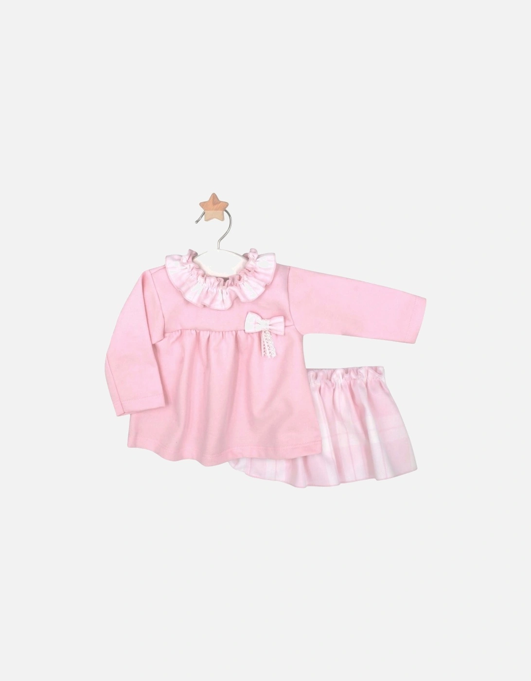 Girls Pale Pink Check Jam Pant Set, 3 of 2