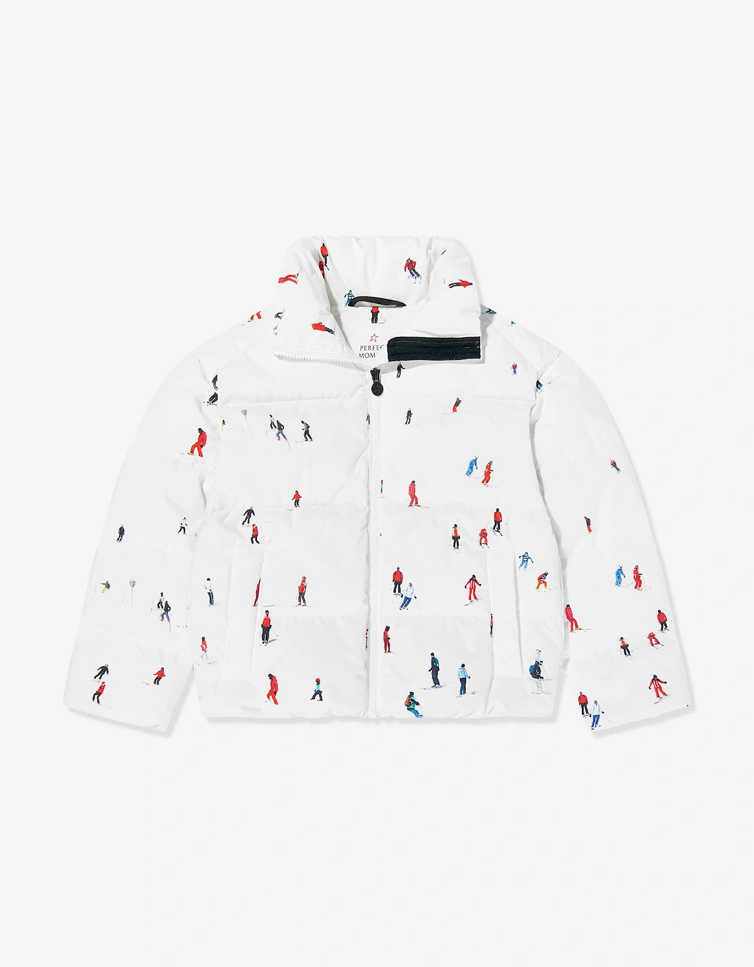 Kids Dede Ski Print Nuuk Puffer Jacket in White, 5 of 4