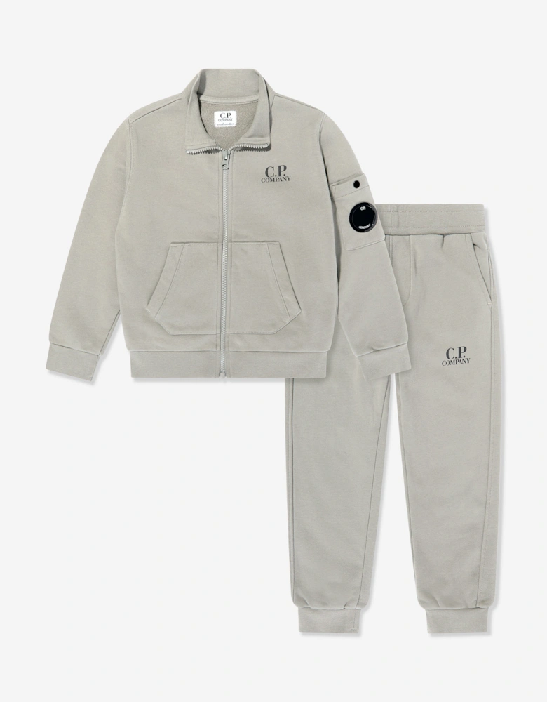 C.P. Company Boys Logo Tracksuit in Grey