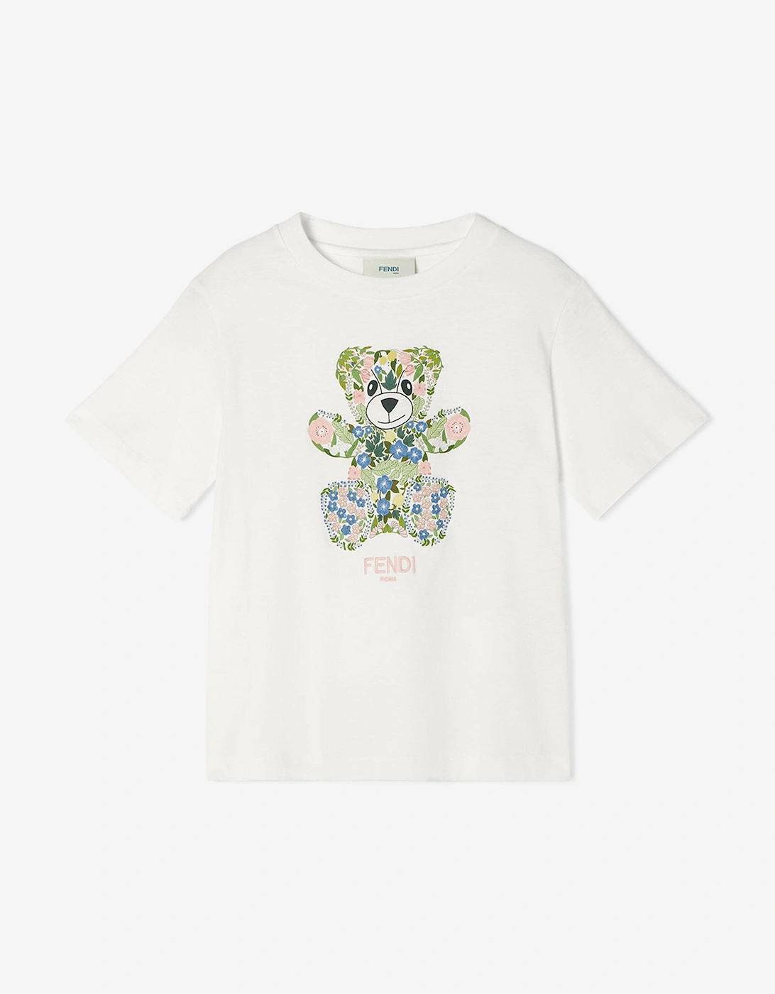 Girls Teddy Bear T-Shirt in White, 5 of 4