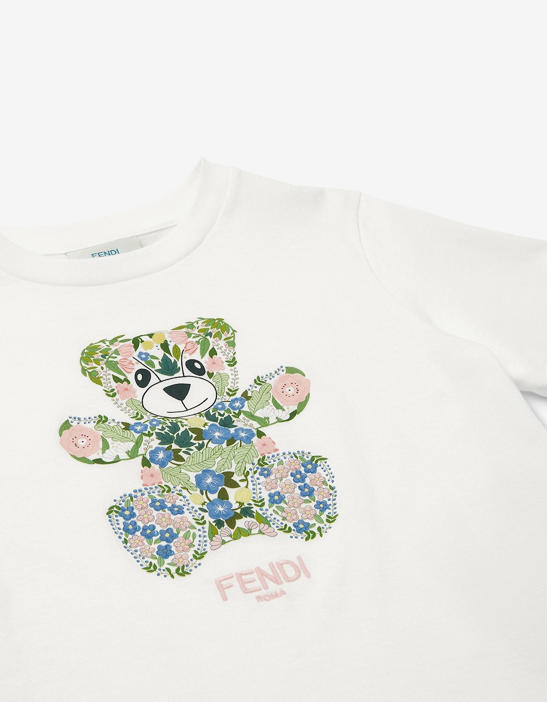 Girls Teddy Bear T-Shirt in White