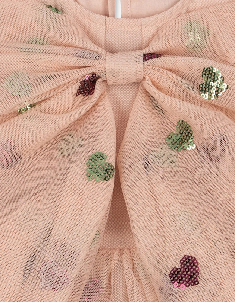 Konges Sløjd Girls Yvonne Bow Dress in Pink