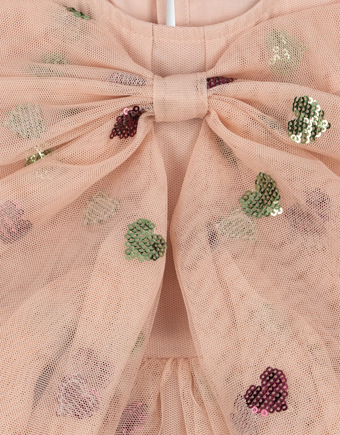 Konges Sløjd Girls Yvonne Bow Dress in Pink