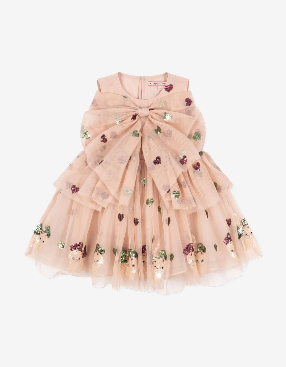 Konges Sløjd Girls Yvonne Bow Dress in Pink, 6 of 5