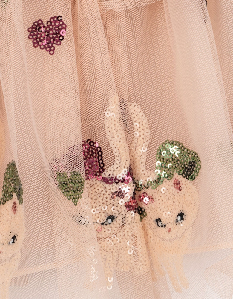 Konges Sløjd Girls Yvonne Bow Dress in Pink