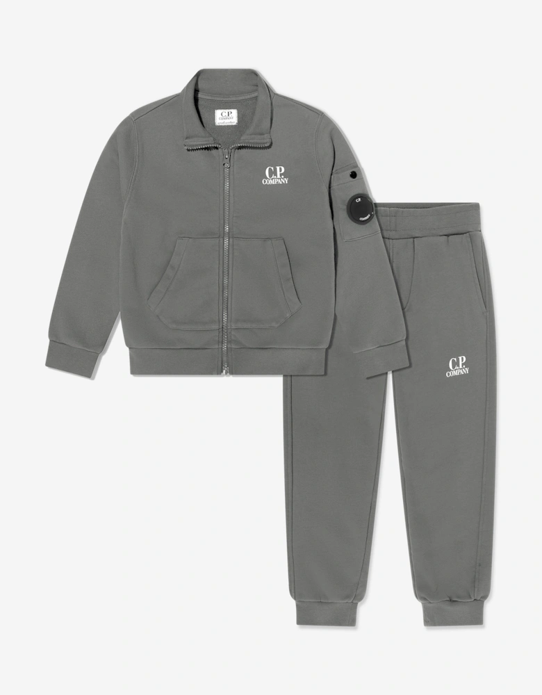 C.P. Company Boys Logo Tracksuit in Grey