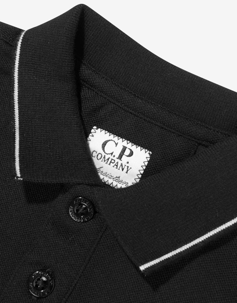 C.P. Company Boys Logo Polo Shirt in Black