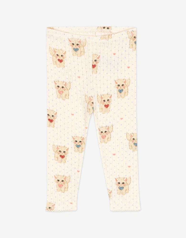 Konges Sløjd Baby Girls Minnie Miao Amore Leggings in Ivory