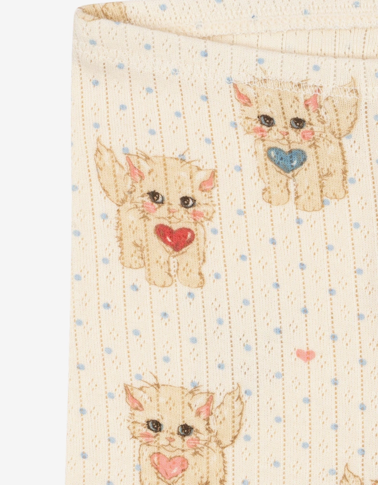 Konges Sløjd Baby Girls Minnie Miao Amore Leggings in Ivory