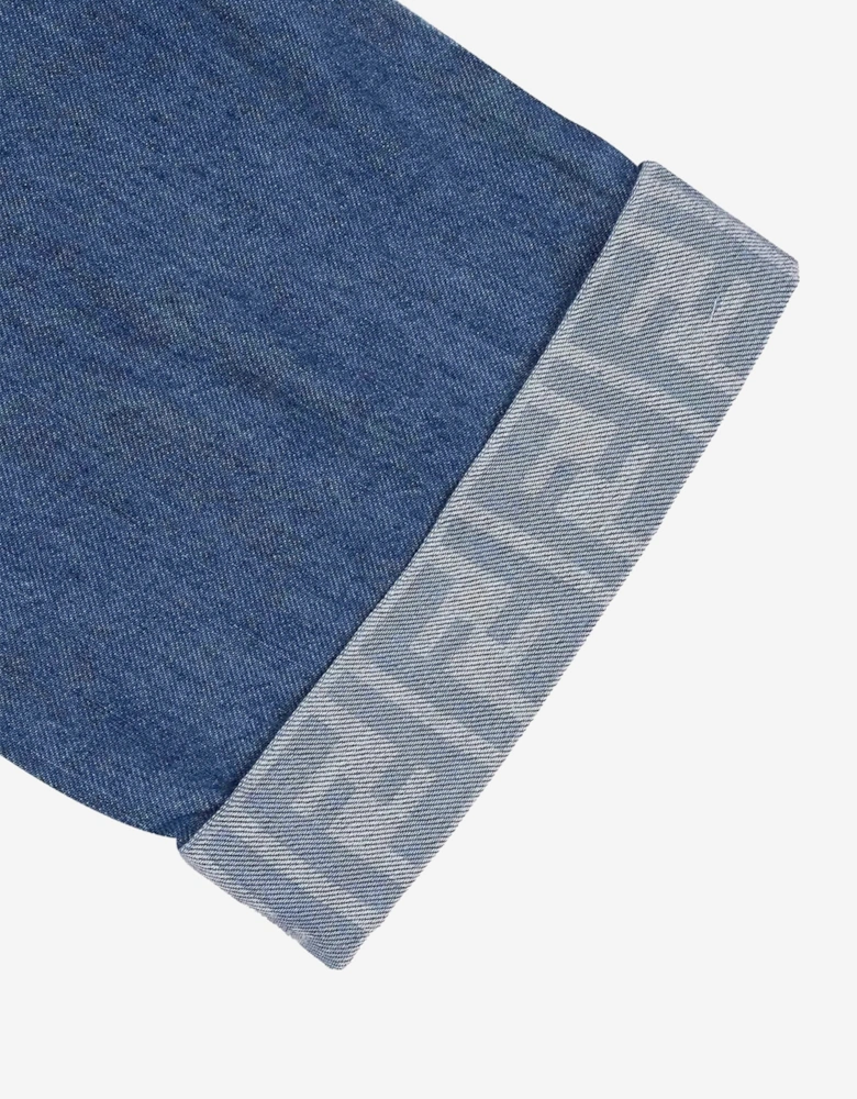 Kids Denim Wide Leg FF Logo Jeans in Blue