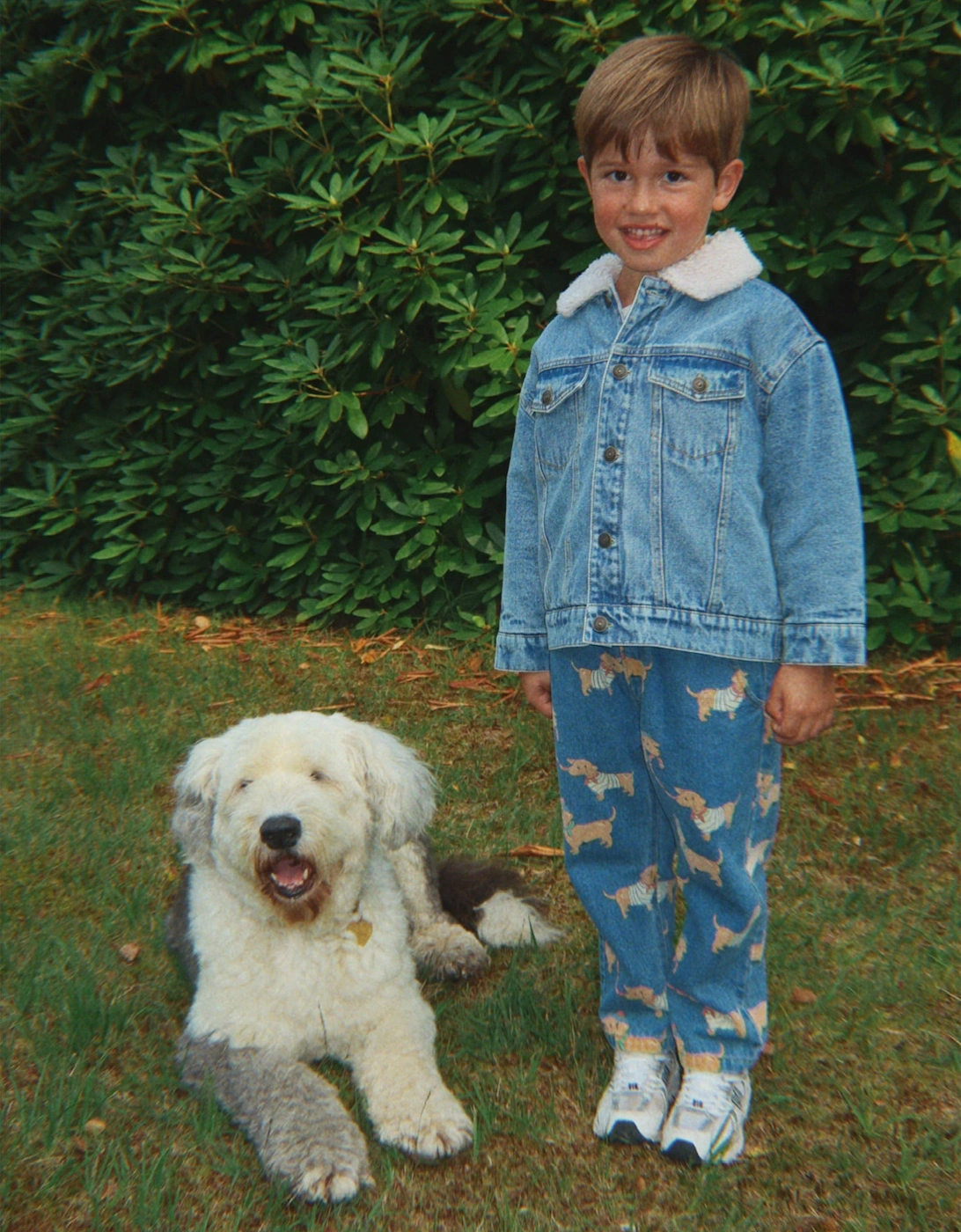 Konges Sløjd Girls Magot Dachshund Denim Pants in Blue