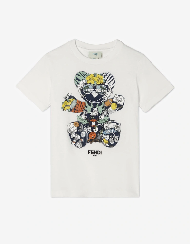 Boys Teddy Bear T-Shirt in White