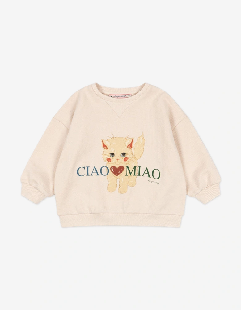 Konges Sløjd Girls Belli Miao Amore Sweatshirt in Pink