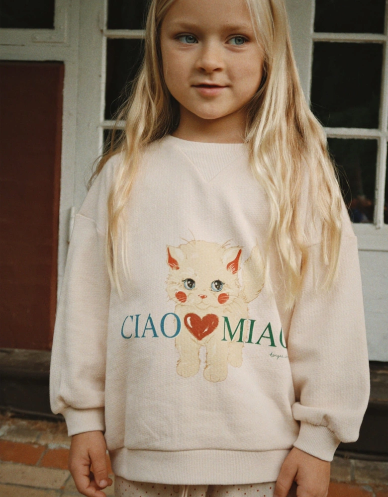 Konges Sløjd Girls Belli Miao Amore Sweatshirt in Pink