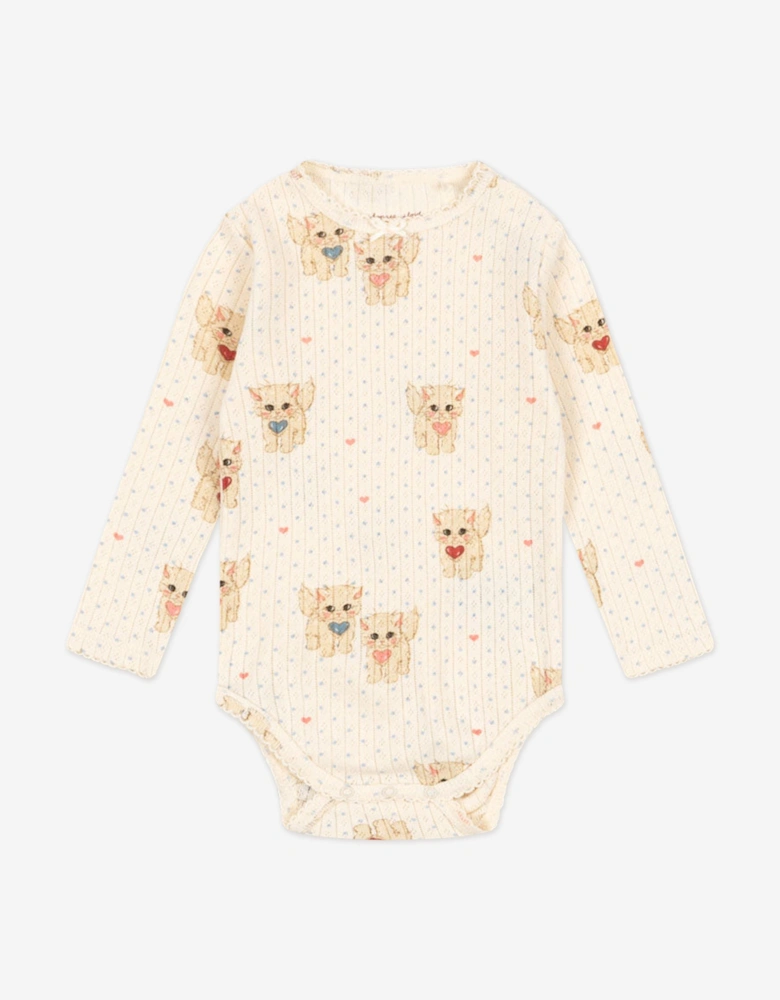Konges Sløjd Baby Girls Minnie Miao Amore Bodysuit in Ivory