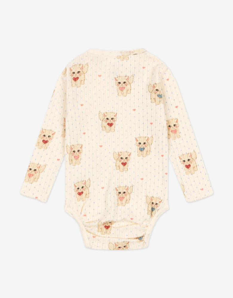 Konges Sløjd Baby Girls Minnie Miao Amore Bodysuit in Ivory