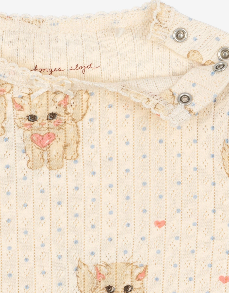 Konges Sløjd Baby Girls Minnie Miao Amore Bodysuit in Ivory