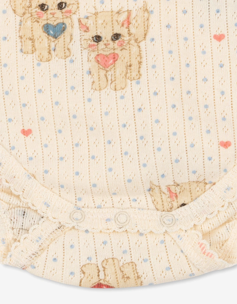 Konges Sløjd Baby Girls Minnie Miao Amore Bodysuit in Ivory