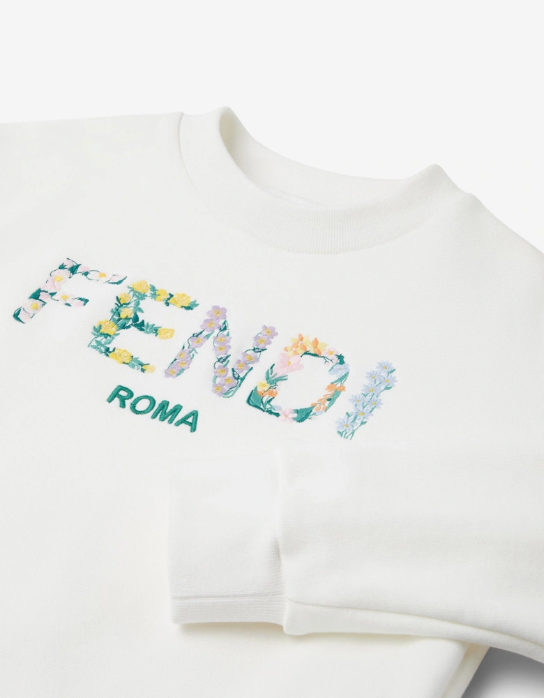 Girls Logo Sweatshirt in White