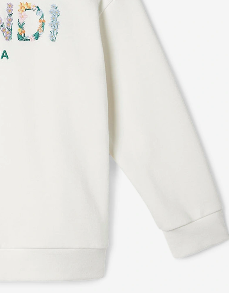 Girls Logo Sweatshirt in White