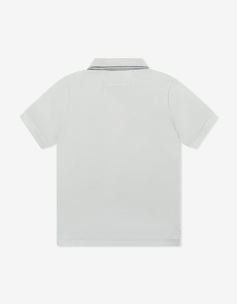 C.P. Company Boys Logo Polo Shirt in Grey