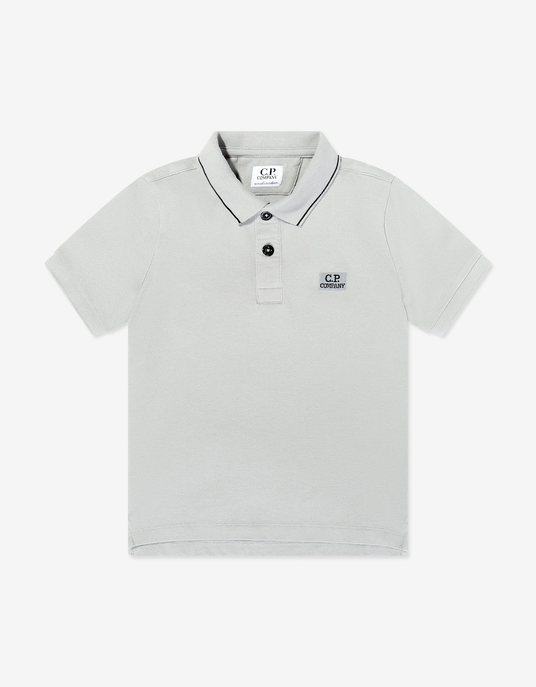 Boy's C.P. Company Boys Logo Polo Shirt in Grey - Size: 8 years