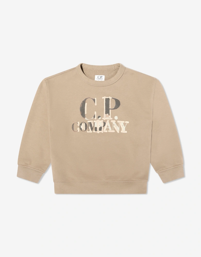 C.P. Company Boys Logo Tracksuit in Beige