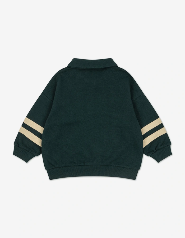 Konges Sløjd Boys Doggy Half Zip Sweatshirt in Green